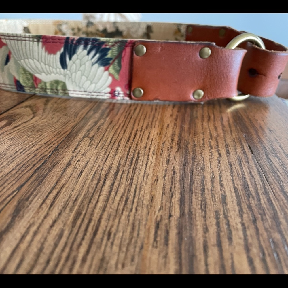 Lucky leather and fabric belt